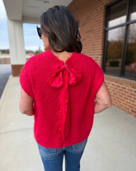 Alex Mohair Sweater in Red