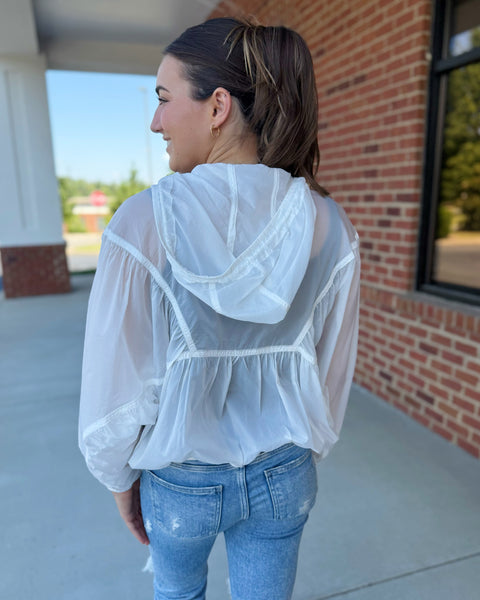 Jocelyn Windbreaker Jacket in White FINAL SALE