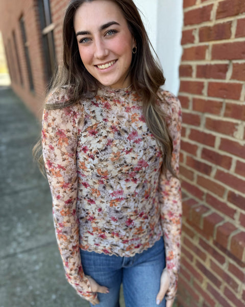 Reese Floral Mesh Top