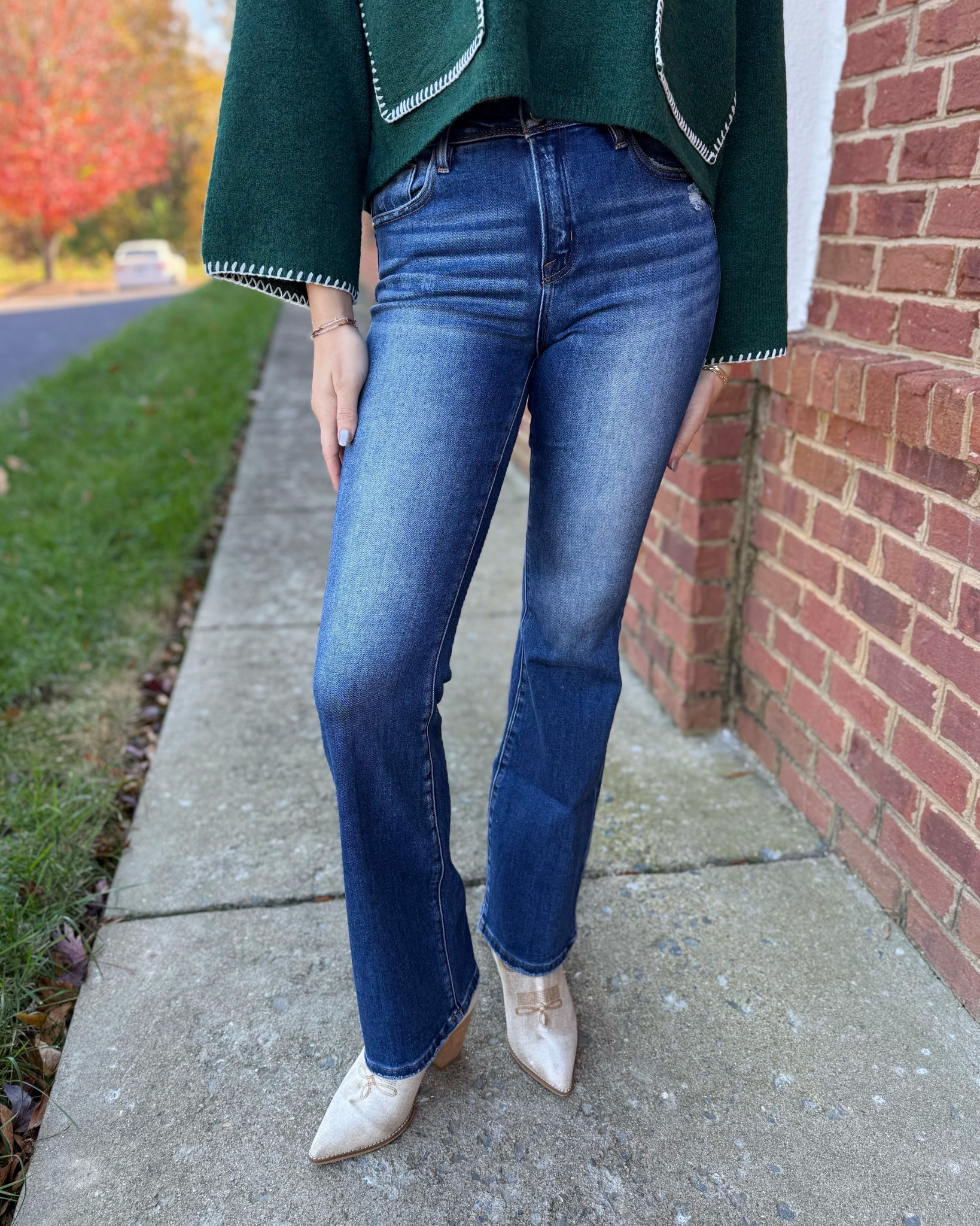 Risen High Rise Bootcut Jeans