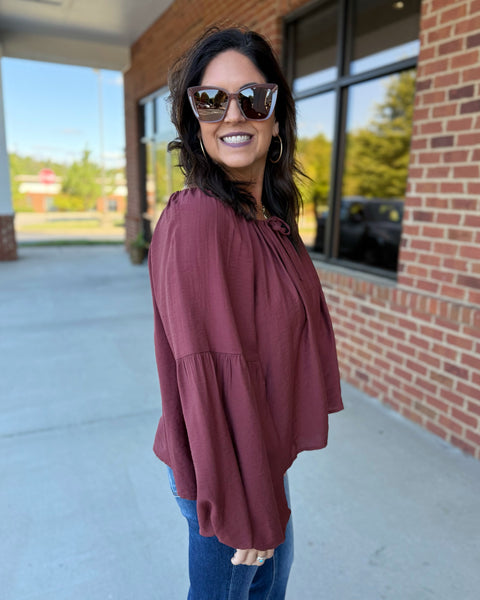 Jillian Blouse in Wine