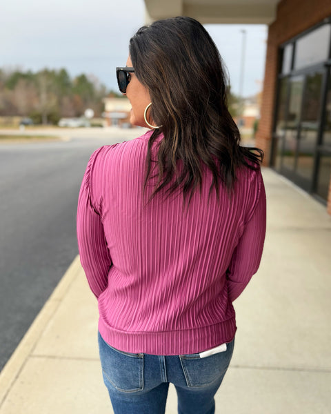 Patty Pleated Top in Berry FINAL SALE