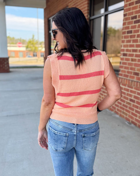 Frances Sweater Vest in Coral