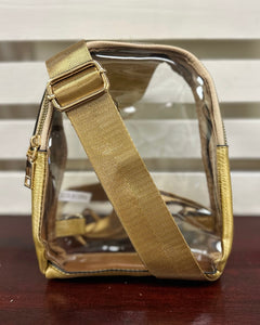 Ellen Clear Sling Bag in Gold