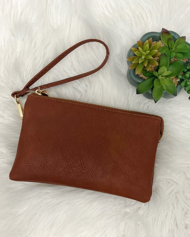 Riley Crossbody/Wristlet in Brown