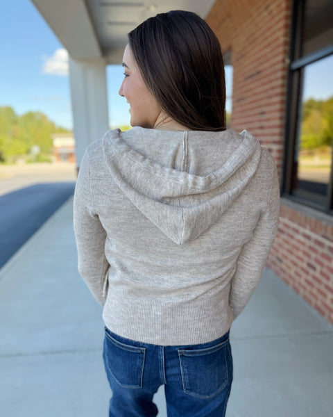 Harper Zip Hoodie Sweater in Mocha FINAL SALE