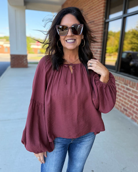Jillian Blouse in Wine