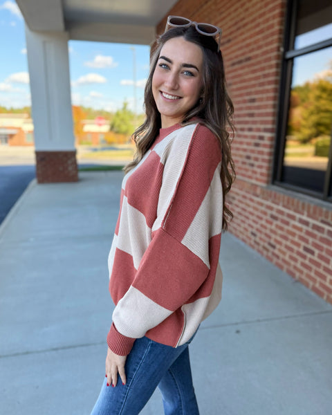Alora Oversized Sweater in Clay