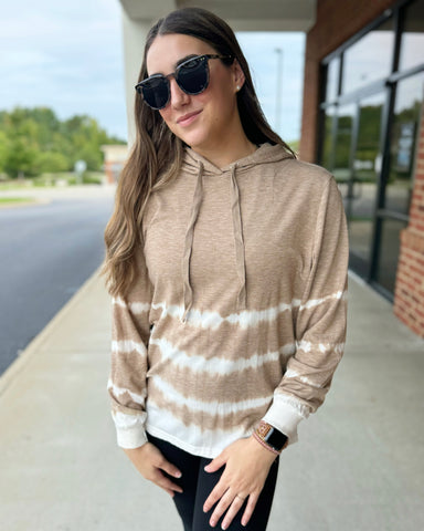 Reba French Terry Hoodie in Taupe