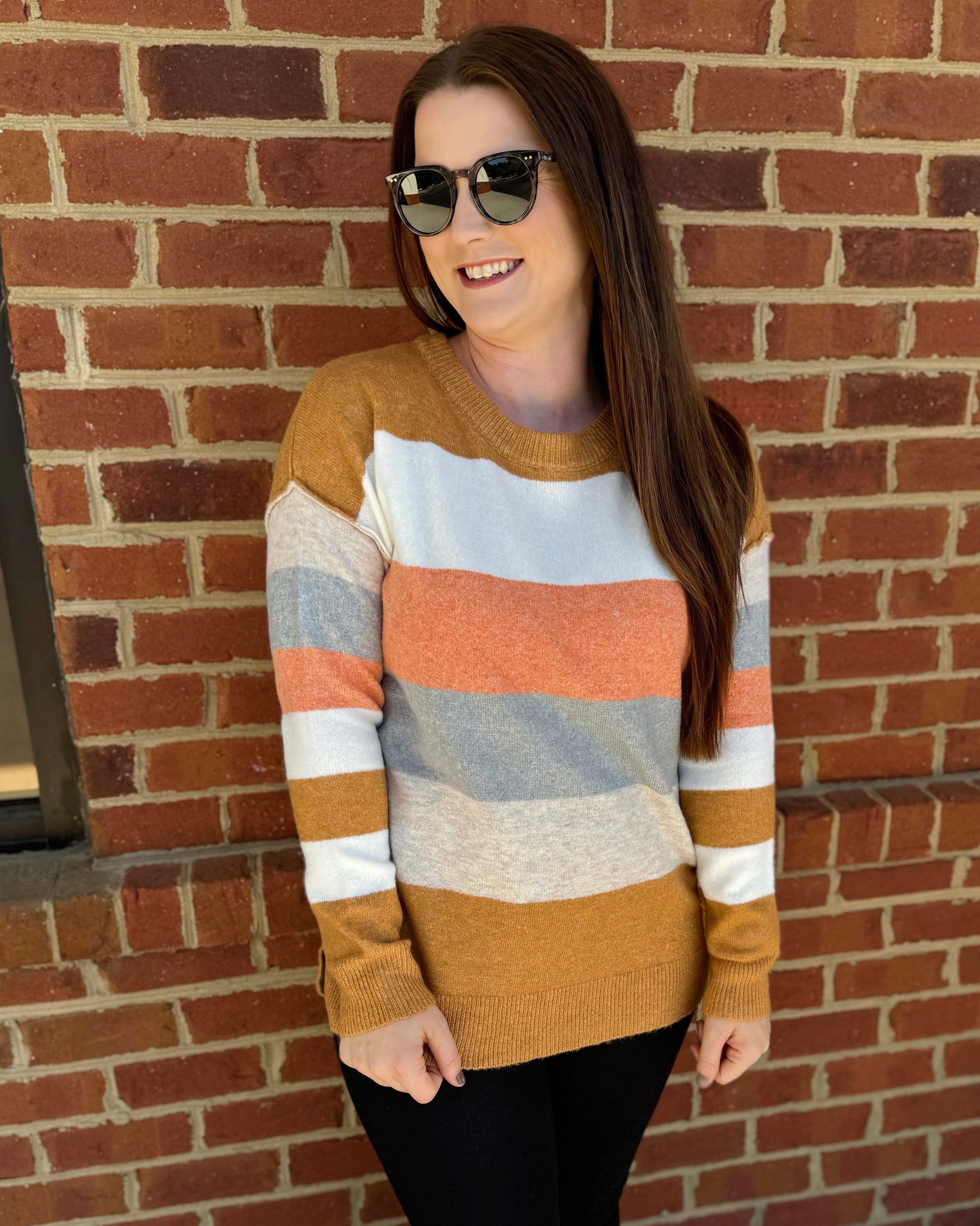 Raya Pullover Sweater in Mustard Multi