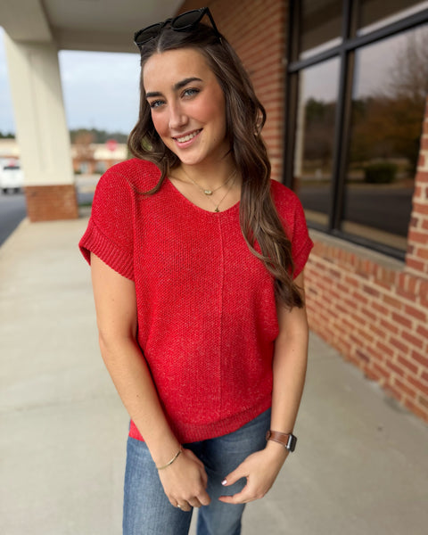 Erica REG/CURVY Sweater in Ruby FINAL SALE