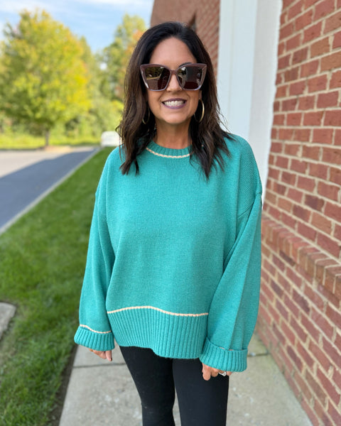 Vayda Sweater in Teal/Citrus FINAL SALE