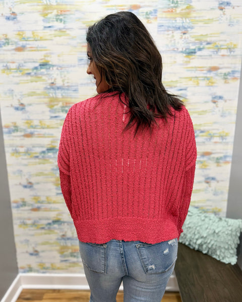 Harmony Ribbed Sweater in Berry