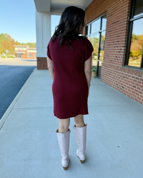 Bonnie Sweater Dress in Wine