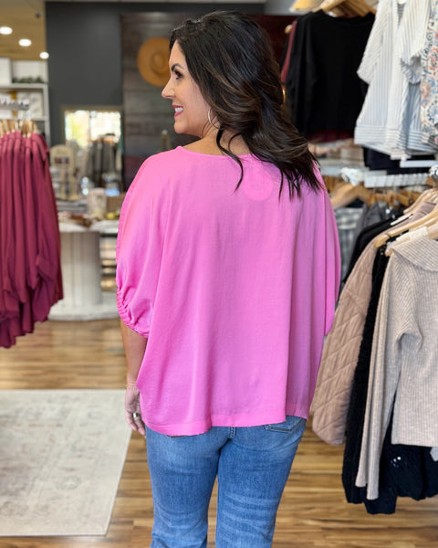 Eden Dolman Top in Rose Pink