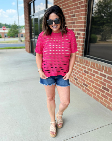 Gayle Knit Top in Neon Raspberry FINAL SALE