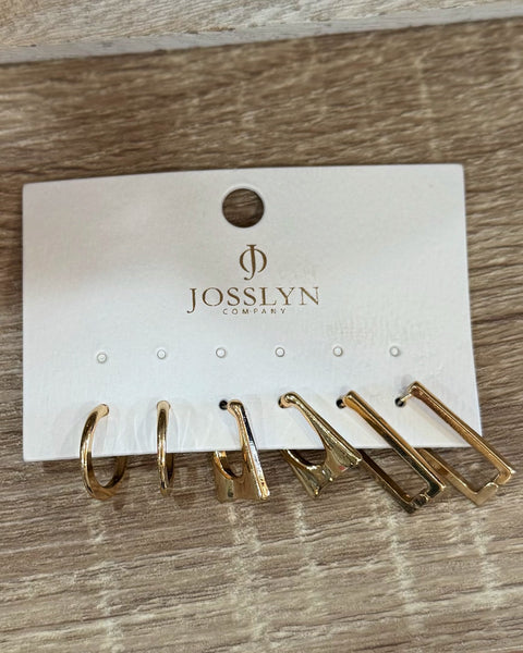 Geo Mini Trio Hoop Earring Set