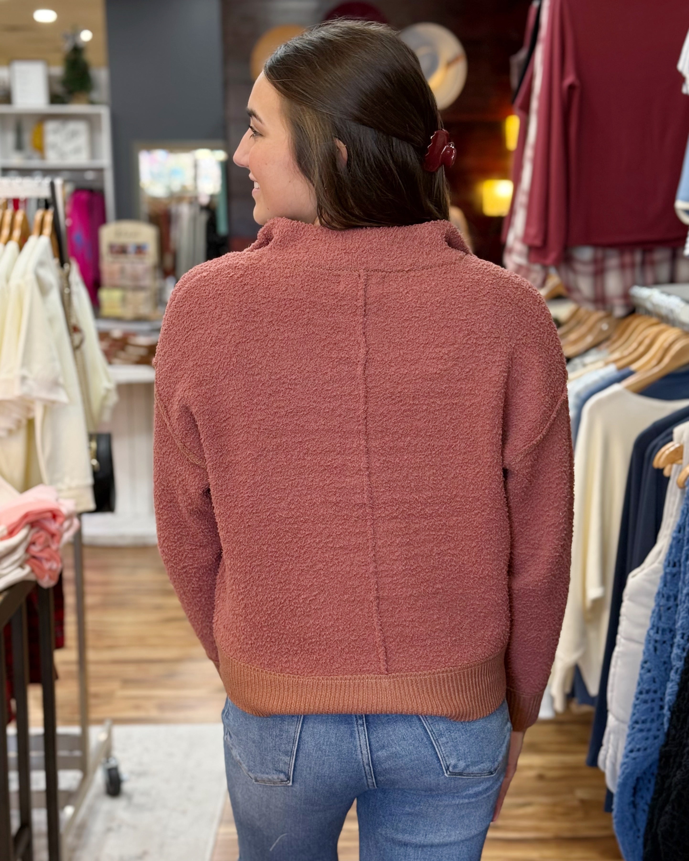 Salem Soft Fluffy Cardigan in Terracotta FINAL SALE – Madi Savvy