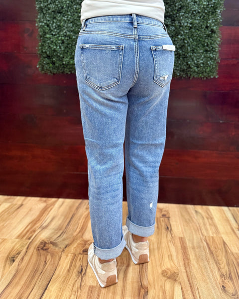 Risen Boyfriend Distressed Jeans