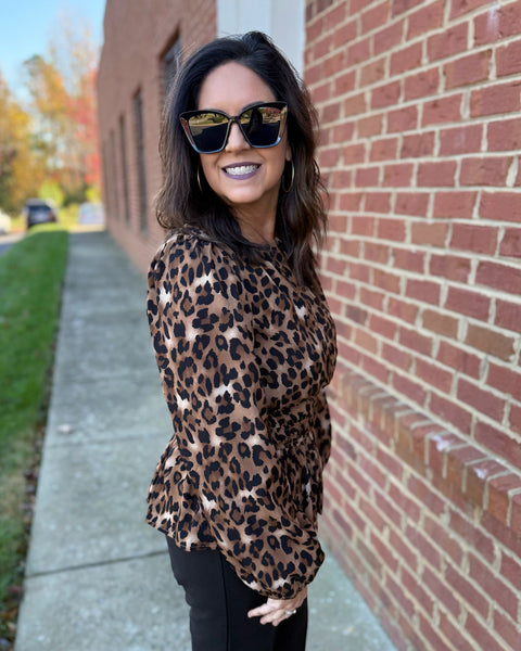 Barrett REG/CURVY Leopard Print Top