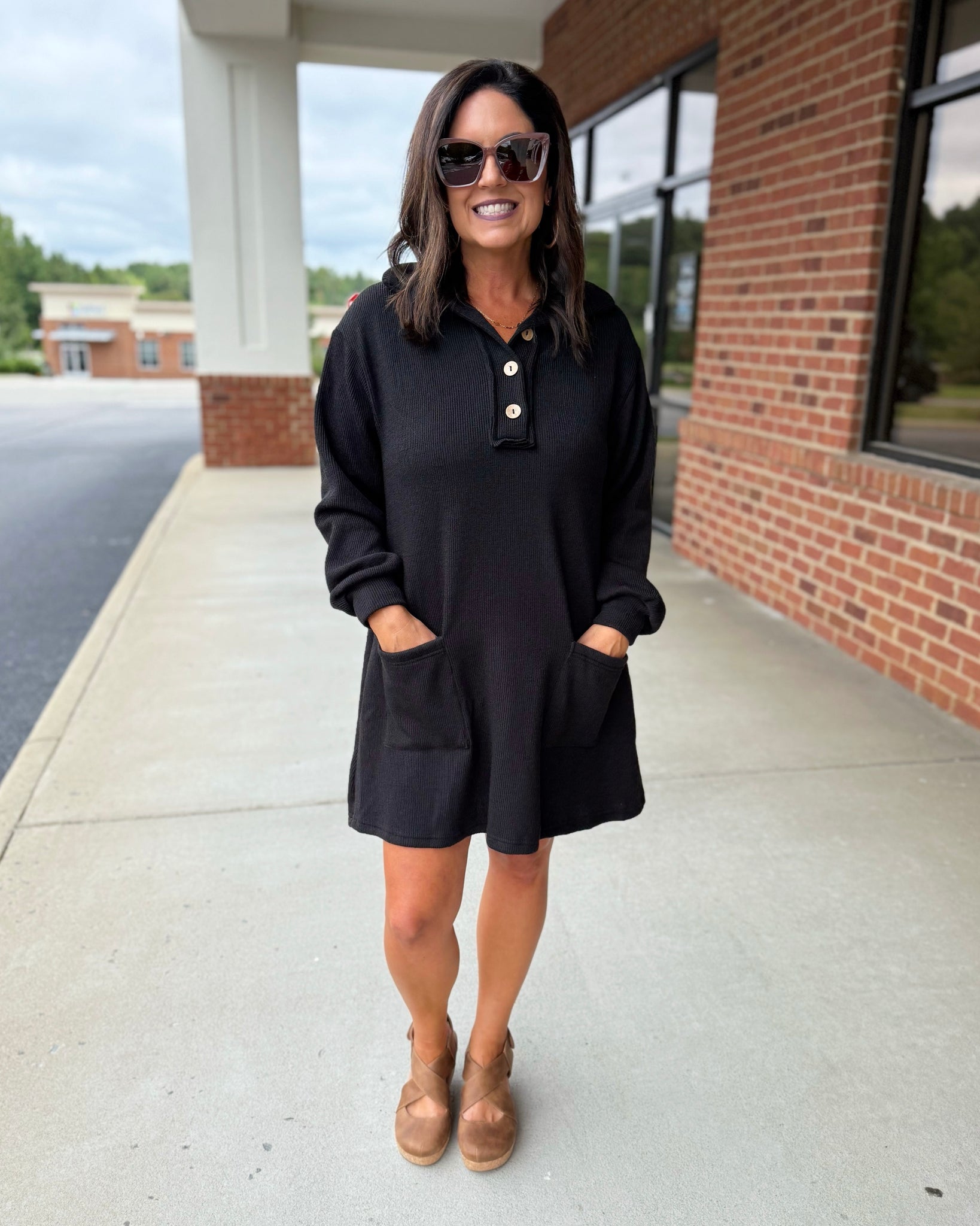 Rylan CURVY Collared Dress in Black FINAL SALE