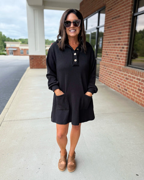 Rylan CURVY Collared Dress in Black FINAL SALE