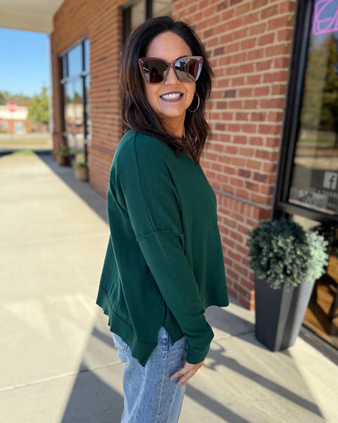 Aspen Sweater in Hunter Green