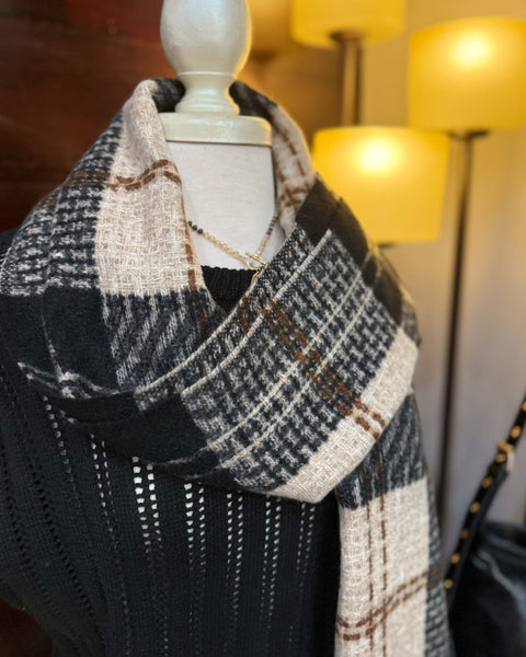 Penny Plaid Fringe Scarf