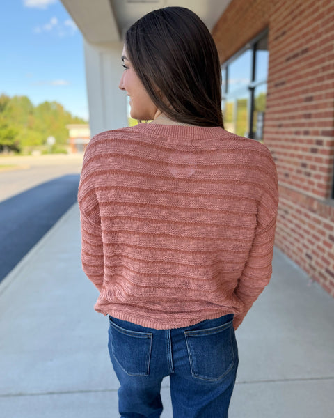 Jessica Textured Sweater in Terracotta FINAL SALE