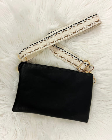 Izzy Crossbody in Black w/ Guitar Strap