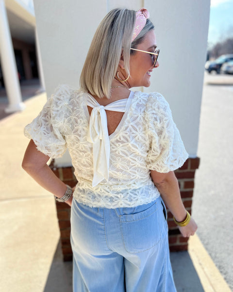 Hayden Lace Blouse in Ivory
