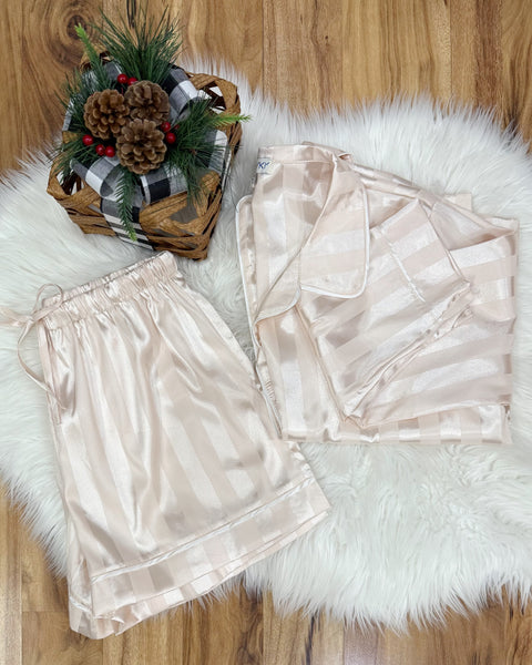 Bexley Satin Pajama Set in Cream