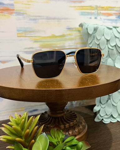 I-SEA Brooks Sunglasses in Gold/Smoke