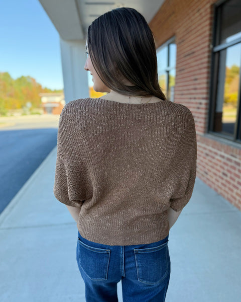 Ainsley Dolman Knit Sweater in Coco FINAL SALE