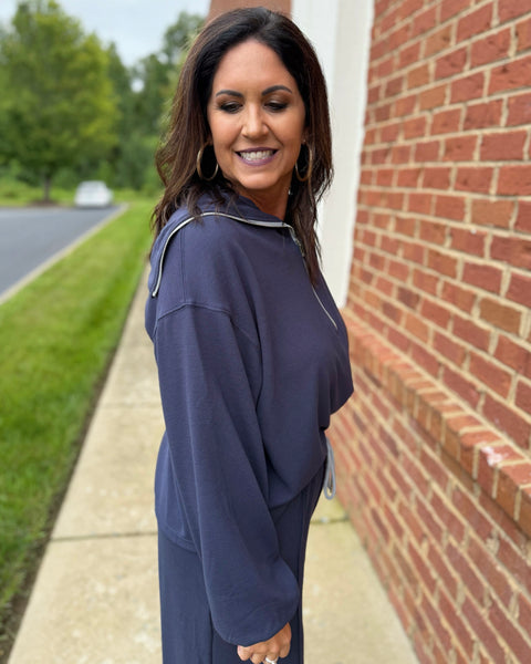 Samantha Lounge Top in Navy FINAL SALE