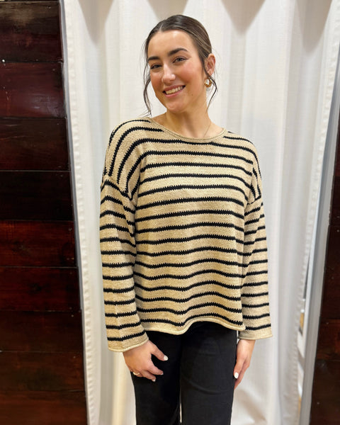 Cassidy Boat Neck Sweater in Taupe