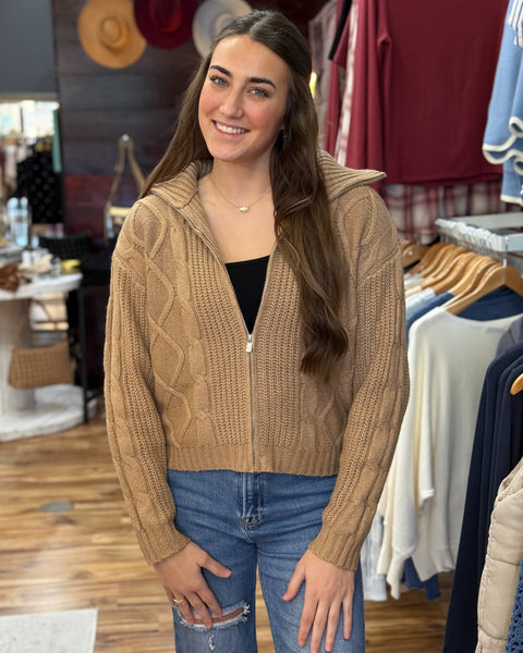 Opal Sweater Jacket in Camel FINAL SALE