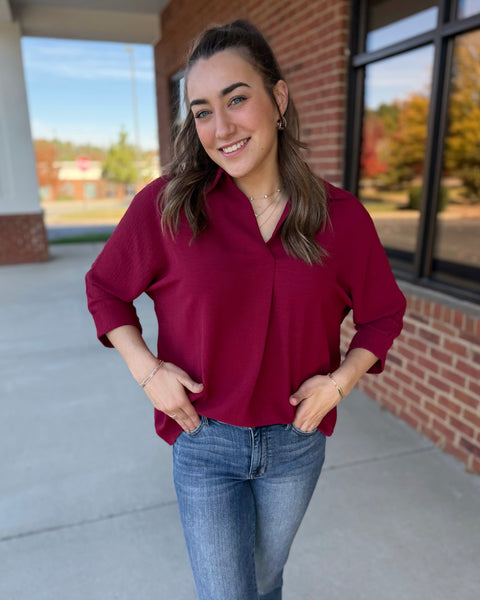 Bradley Blouse in Wine