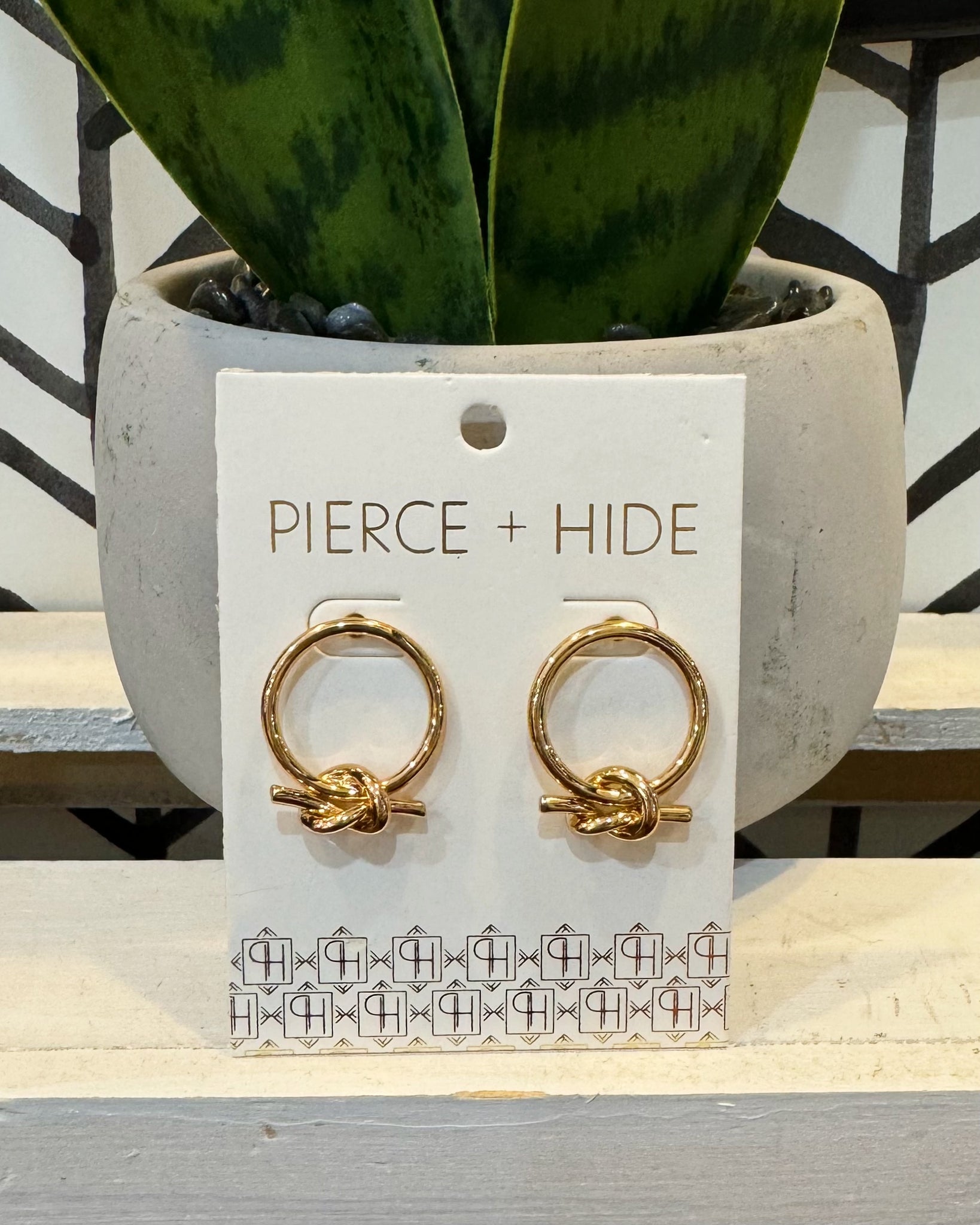 Petite Knotted Hoop Stud Earrings