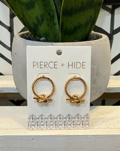 Petite Knotted Hoop Stud Earrings