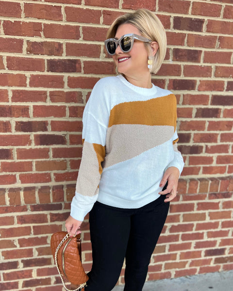 Gillian Reg/Curvy Colorblock Sweater