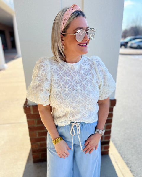 Hayden Lace Blouse in Ivory