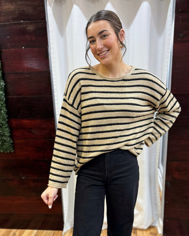 Cassidy Boat Neck Sweater in Taupe