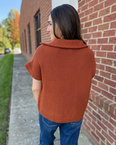 Anna Pullover Sweater in Rust FINAL SALE