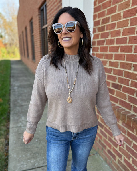 Dina Ribbed Sweater in Mocha