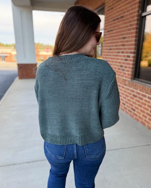 Trudy Balloon Sleeve Sweater in Ash Jade FINAL SALE