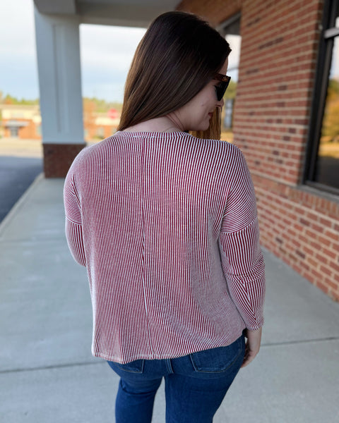 Emily REG/CURVY Top in Dark Red FINAL SALE