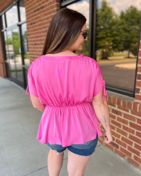 Eden Blouse in Hot Pink FINAL SALE