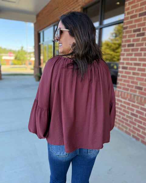 Jillian Blouse in Wine