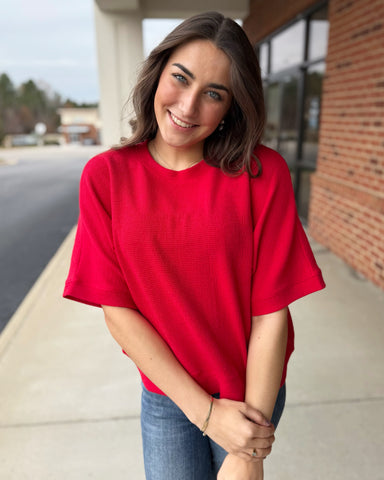 Tia REG/CURVY Top in Ruby FINAL SALE